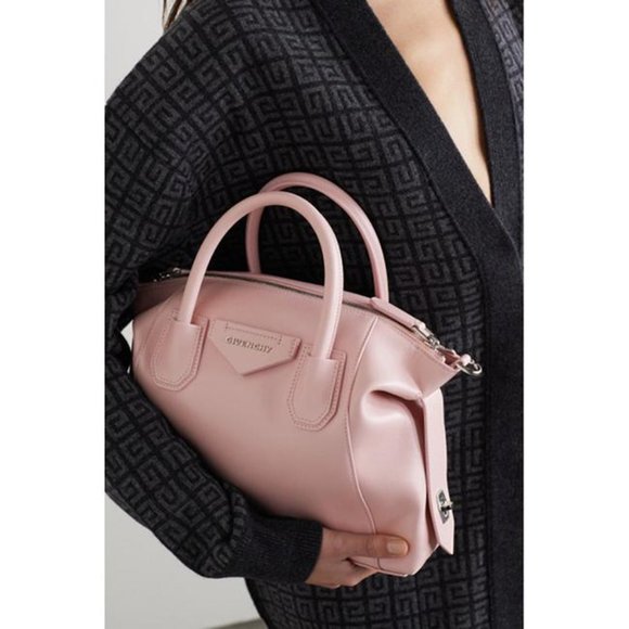 Small Antigona Soft Satchel Pink Leather Shoulder Bag - Picture 2 of 12